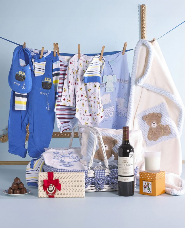 Baby Boy Joy (with wine) Gift Hamper